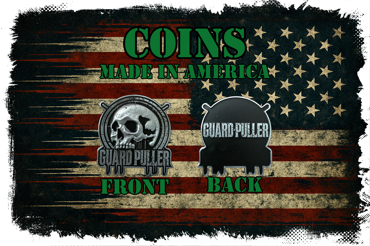 Guard Puller Skull Challenge Coin – Custom Logo Shaped Collectible Coin